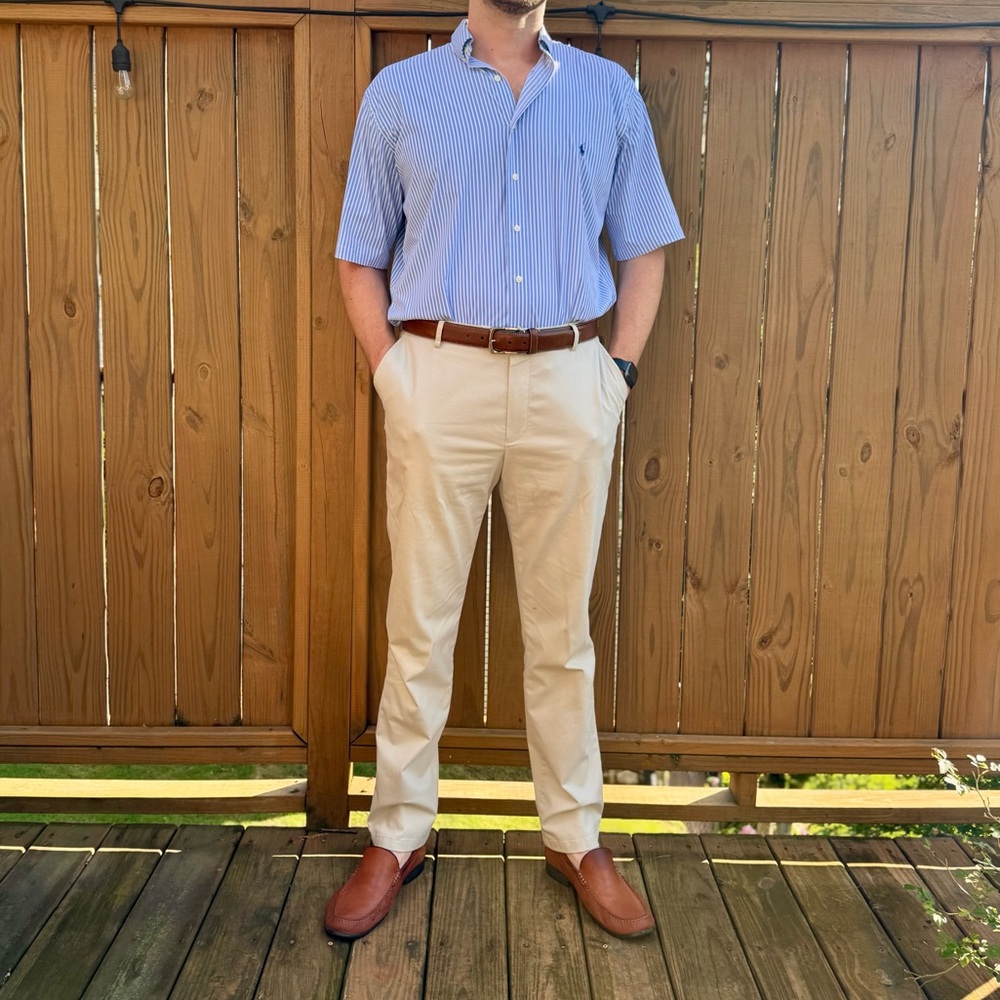 Ralph Lauren Performance Blue Casual Button Down Shirt